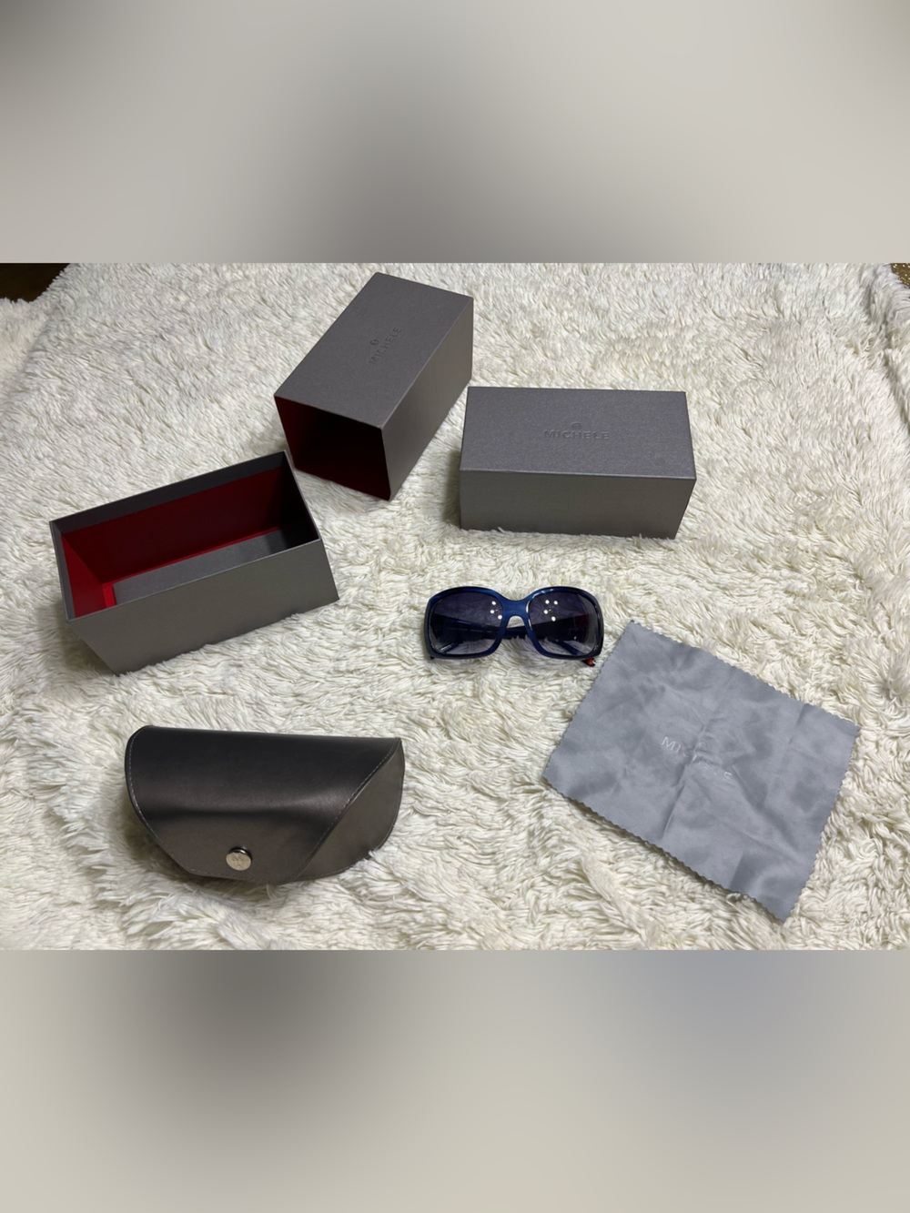 Michele Women’s Dark Blue Sunglasses with Case